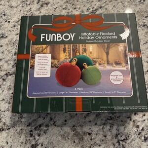 Inflatable Flocked Holiday Ornaments by Funboy 3-Pack Indoor/Outdoor Christmas